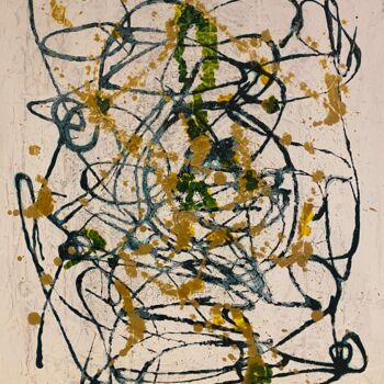 Картина под названием "GREENLINE" - Sandra Ballve, Подлинное произведение искусства, Акрил Установлен на Деревянная рама для…