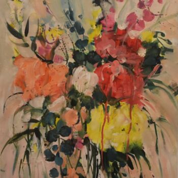 Malarstwo zatytułowany „Mom`s Bouquet” autorstwa Sandra Bayer, Oryginalna praca, Akryl