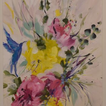 Malarstwo zatytułowany „Bird's Bouquet” autorstwa Sandra Bayer, Oryginalna praca, Akryl