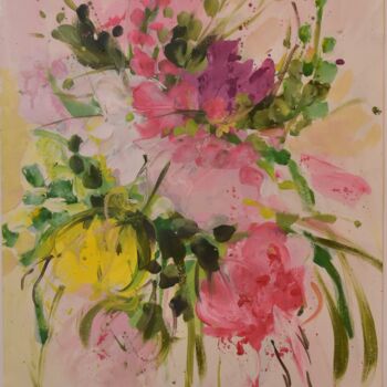 Pittura intitolato "Mom's Bouquet 2" da Sandra Bayer, Opera d'arte originale, Acrilico