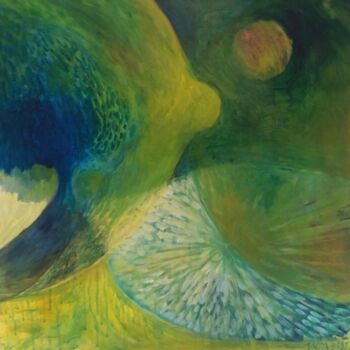 Pittura intitolato "Entre ciel et Terre" da Sandra Bédu, Opera d'arte originale, Acrilico Montato su Telaio per barella in l…