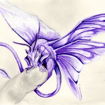 Disegno intitolato "petit-papillon.jpg" da Sandra Chapdelaine, Opera d'arte originale, Altro
