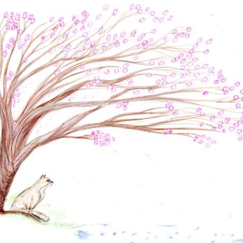 Disegno intitolato "sakura.jpg" da Sandra Chapdelaine, Opera d'arte originale, Altro