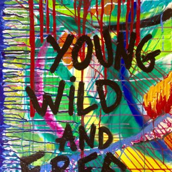 Painting titled "young, wild and free" by Sandra Cremonese, Original Artwork, Acrylic