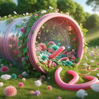 "Worms 2" başlıklı Dijital Sanat Sandra Egbers (My-AI-Art) tarafından, Orijinal sanat, AI tarafından oluşturulan görüntü