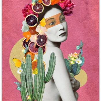 Digital Arts με τίτλο "Madame Pudeur" από Sandra Giguet (Antigone is in the kitchen), Αυθεντικά έργα τέχνης, Ψηφιακό Κολάζ