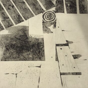 Printmaking titled "Boundary" by Sandra Haney, Original Artwork, Collagraphy