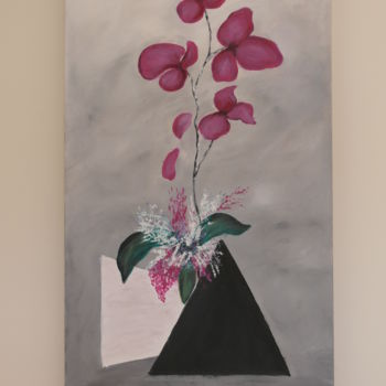 Painting titled "La pyramide fleurie" by Sandra Lafarge, Original Artwork