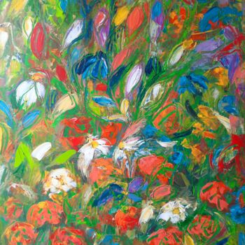 Painting titled "Terre Patrouille" by Sandra Land, Original Artwork, Oil