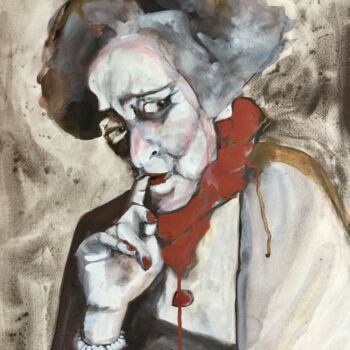 Painting titled "Colette" by Sandra Ludwig, Original Artwork, Watercolor