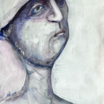 Peinture intitulée "Portrait mit Helm" par Sandra Ludwig, Œuvre d'art originale, Aquarelle