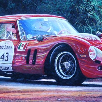 Peinture intitulée "Ferrari 250 GT Brea…" par Sandra Malagoli, Œuvre d'art originale, Tempera