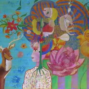 Pittura intitolato "Arty-fi-ciel" da Sandra Pohin, Opera d'arte originale, Acquarello