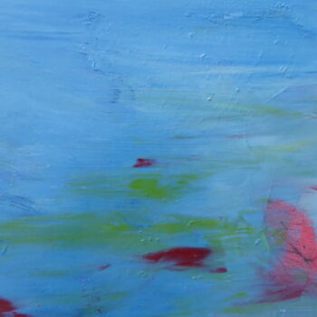 Painting titled "Bleu n°4" by Sandra Pohin, Original Artwork, Acrylic Mounted on Wood Stretcher frame