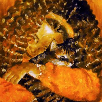 Ζωγραφική με τίτλο "Love is an orange C…" από Sandra Schacherl, Αυθεντικά έργα τέχνης, Λάδι