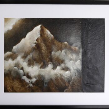 Peinture intitulée "Mountain with Black…" par Sandra Sousa, Œuvre d'art originale, Huile
