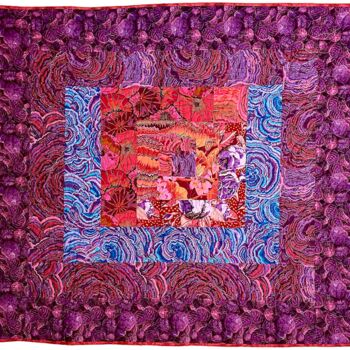 Art textile intitulée "Large Purple and Bl…" par Sandra Teepen, Œuvre d'art originale, Tissu
