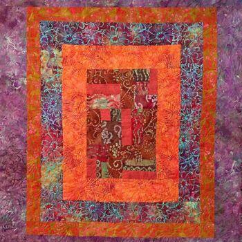 Arte têxtil intitulada "Orange and Purple B…" por Sandra Teepen, Obras de arte originais, Tecido
