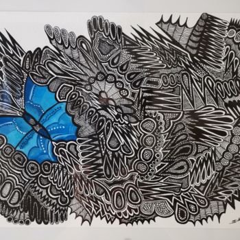 "Papillon" başlıklı Resim Sandra Delfanne tarafından, Orijinal sanat, Mürekkep
