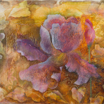 Painting titled "Flor Rosa" by Sandra Filardi, Original Artwork, Oil