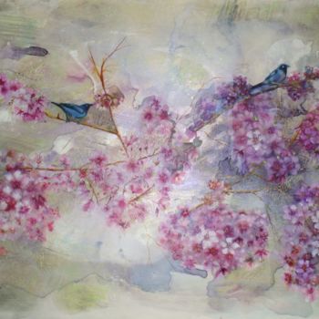 Pintura intitulada "Cerejeira em Flor e…" por Sandra Filardi, Obras de arte originais, Óleo
