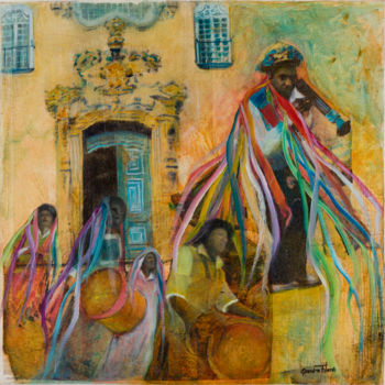 Malarstwo zatytułowany „Congado Mineiro V” autorstwa Sandra Filardi, Oryginalna praca, Olej
