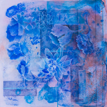 Painting titled "Azul Tirreno I" by Sandra Filardi, Original Artwork, Oil