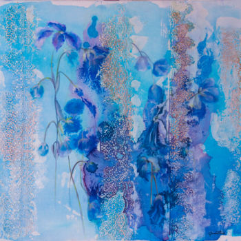 Painting titled "Azul Tirreno II" by Sandra Filardi, Original Artwork, Oil