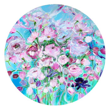Malerei mit dem Titel "Wild flowers made a…" von Sandra Gebhardt-Hoepfner, Original-Kunstwerk, Acryl