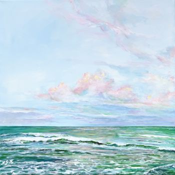 Malerei mit dem Titel "Green Sea" von Sandra Gebhardt-Hoepfner, Original-Kunstwerk, Acryl