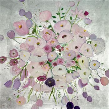 Peinture intitulée "White and Pink in S…" par Sandra Gebhardt-Hoepfner, Œuvre d'art originale, Acrylique