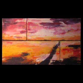 Painting titled "ATARDECER" by Sandra Mora Jerez, Original Artwork