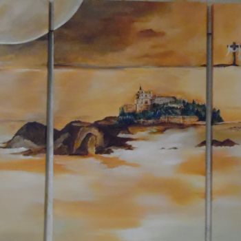 Painting titled "Triptico la mancha" by Sandra Osaer, Original Artwork, Acrylic