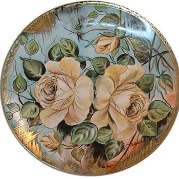 Design intitulada "Assiette aux roses…" por Sandrine Audevard, Obras de arte originais