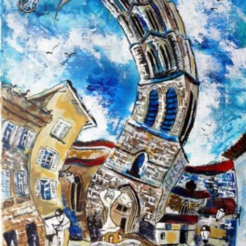 Painting titled "Place ST MICHEL LIM…" by Sandrine Audevard, Original Artwork