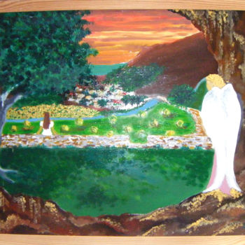 Peinture intitulée "ange gardien.jpg" par Saba, Œuvre d'art originale