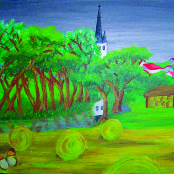 Peinture intitulée "Saint-Denis-La-Chev…" par Saba, Œuvre d'art originale