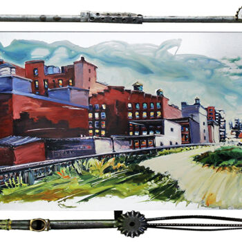 绘画 标题为“HIGHLINE NEW YORK” 由Sandrine Blondel, 原创艺术品, 丙烯 安装在金属上