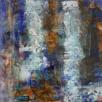 Pittura intitolato "La cascade, le voil…" da Sandrine Cayet, Opera d'arte originale, Cera