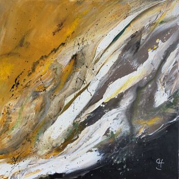 Painting titled "Minéral II" by Sandrine Chalot, Original Artwork, Oil