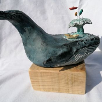 Sculptuur getiteld "Jet d'eau" door Sandrine De Zorzi, Origineel Kunstwerk, Klei