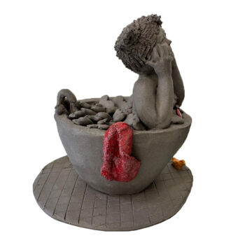 Rzeźba zatytułowany „L'amoureuse” autorstwa Sandrine De Zorzi, Oryginalna praca, Terakota