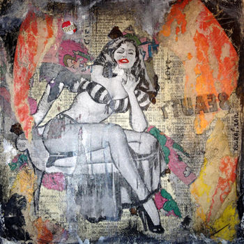 Collages titled "PIN-UP XI" by Fourmi, Original Artwork, Collages
