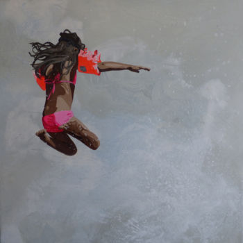 Картина под названием ""fluo libre"" - Sandrine Gergaud, Подлинное произведение искусства, Акрил Установлен на Деревянная ра…