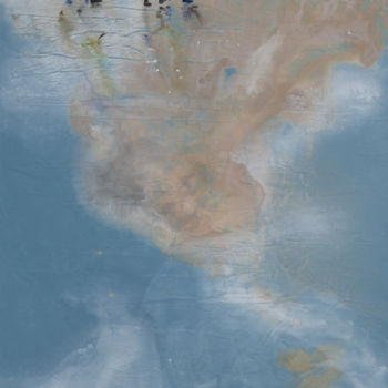 Painting titled ""l'eau du ciel"" by Sandrine Gergaud, Original Artwork, Acrylic Mounted on Wood Stretcher frame