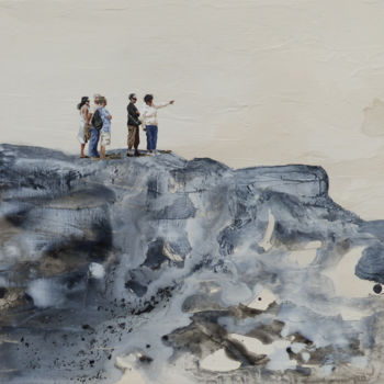 Peinture intitulée ""rochers dominicaux"" par Sandrine Gergaud, Œuvre d'art originale, Acrylique Monté sur Châssis en bois