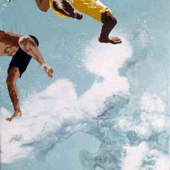 Peinture intitulée ""égalité d'Atlantiq…" par Sandrine Gergaud, Œuvre d'art originale, Acrylique Monté sur Châssis en bois
