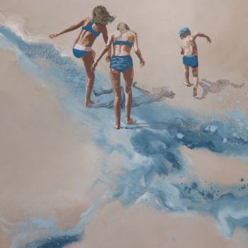 Картина под названием "la mer, mes sœurs e…" - Sandrine Gergaud, Подлинное произведение искусства, Акрил Установлен на Дерев…
