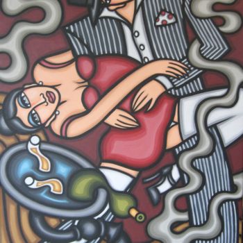 Malerei mit dem Titel "Tango tango" von Guena, Original-Kunstwerk, Acryl