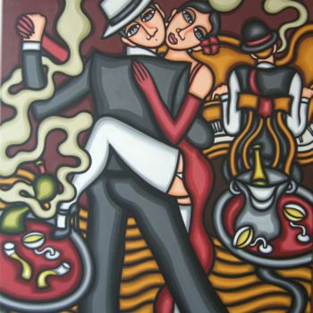 Schilderij getiteld "Tango" door Guena, Origineel Kunstwerk, Acryl